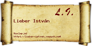 Lieber István névjegykártya